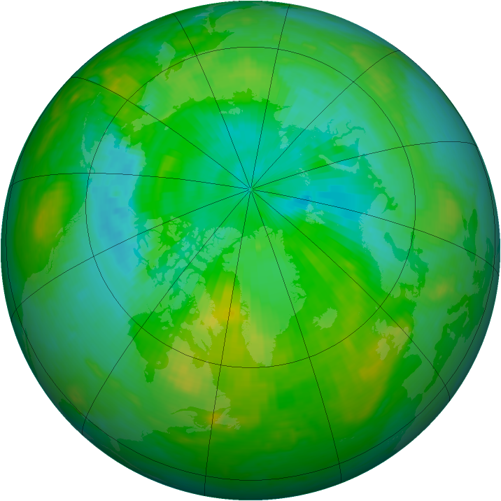 Arctic ozone map for 02 August 1984